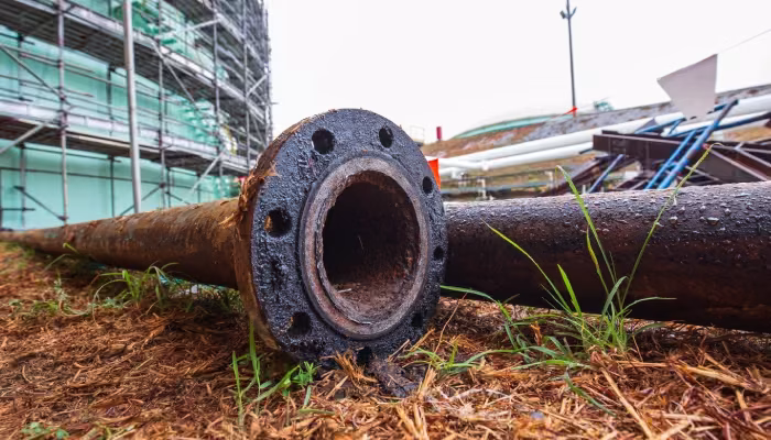 Descaling shower drain pipe with professional equipment